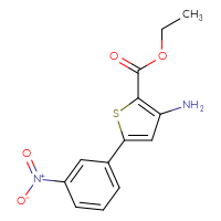 Chemical structure of ethyl 3-amino-5-(3-nitrophenyl)thiophene-2-carboxylate - CSSB00000682723