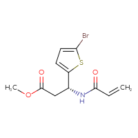 Chemical structure of methyl (3R)-3-(5-bromothiophen-2-yl)-3-(prop-2-enamido)propanoate - CSSB21332164507