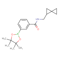 Chemical structure of N-({spiro[2.2]pentan-1-yl}methyl)-3-(4,4,5,5-tetramethyl-1,3,2-dioxaborolan-2-yl)benzamide - CSSB02195988610