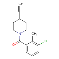 Chemical structure of 1-(3-chloro-2-methylbenzoyl)-4-ethynylpiperidine - CSSB00035277127