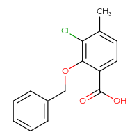 Chemical structure of 2-(benzyloxy)-3-chloro-4-methylbenzoic acid - CSSB14927407035