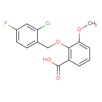 Chemical structure of 2-[(2-chloro-4-fluorophenyl)methoxy]-3-methoxybenzoic acid - CSSB00020596190
