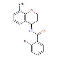 Chemical structure of 2-bromo-N-[(4R)-8-methyl-3,4-dihydro-2H-1-benzopyran-4-yl]benzamide - CSSB02074081209