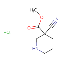 Chemical structure of methyl 3-cyanopiperidine-3-carboxylate hydrochloride - CSSB00010072139