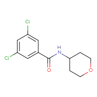 Chemical structure of 3,5-dichloro-N-(oxan-4-yl)benzamide - CSSB00076413966