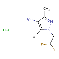 Chemical structure of 1-(2,2-difluoroethyl)-3,5-dimethyl-1H-pyrazol-4-amine hydrochloride - CSSB00025718094