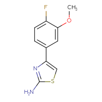 Chemical structure of 4-(4-fluoro-3-methoxyphenyl)-1,3-thiazol-2-amine - CSSB00013221124