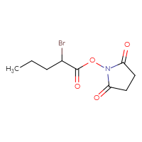 Chemical structure of 2,5-dioxopyrrolidin-1-yl 2-bromopentanoate - CSSB17484213722