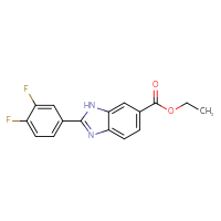 Chemical structure of ethyl 2-(3,4-difluorophenyl)-1H-1,3-benzodiazole-6-carboxylate - CSSB03318549668