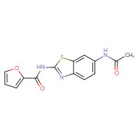 Chemical structure of N-(6-acetamido-1,3-benzothiazol-2-yl)furan-2-carboxamide - CSSB00104431784