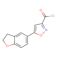 Chemical structure of 5-(2,3-dihydro-1-benzofuran-5-yl)-1,2-oxazole-3-carbonyl chloride - CSSB00153394601