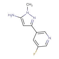Chemical structure of 3-(5-fluoropyridin-3-yl)-1-methyl-1H-pyrazol-5-amine - CSSB00013406499