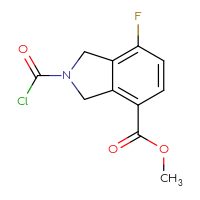 Chemical structure of methyl 2-(carbonochloridoyl)-7-fluoro-2,3-dihydro-1H-isoindole-4-carboxylate - CSSB21224771063