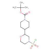 Chemical structure of tert-butyl 4-[4-(chlorosulfonyl)morpholin-2-yl]piperidine-1-carboxylate - CSSB06651979144