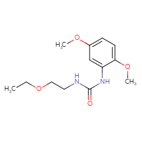 Chemical structure of 1-(2,5-dimethoxyphenyl)-3-(2-ethoxyethyl)urea - CSSB02013778107