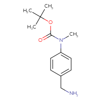 Chemical structure of tert-butyl N-[4-(aminomethyl)phenyl]-N-methylcarbamate - CSSB00011285600