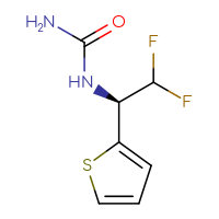 Chemical structure of [(1S)-2,2-difluoro-1-(thiophen-2-yl)ethyl]urea - CSSB06810863012