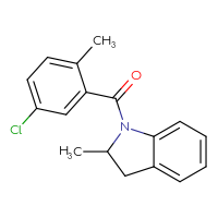 Chemical structure of 1-(5-chloro-2-methylbenzoyl)-2-methyl-2,3-dihydro-1H-indole - CSSB02033228160