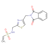 Chemical structure of N-({4-[(1,3-dioxo-2,3-dihydro-1H-isoindol-2-yl)methyl]-1,3-thiazol-2-yl}methyl)ethene-1-sulfonamide - CSSB06835393299
