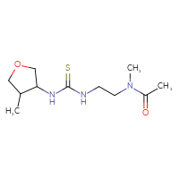 Chemical structure of N-methyl-N-(2-{[(4-methyloxolan-3-yl)carbamothioyl]amino}ethyl)acetamide - CSSB21432505606