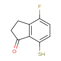 Chemical structure of 4-fluoro-7-sulfanyl-2,3-dihydro-1H-inden-1-one - CSSB00161106585