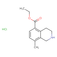 Chemical structure of ethyl 8-methyl-1,2,3,4-tetrahydroisoquinoline-5-carboxylate hydrochloride - CSSB21043415985