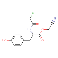 Chemical structure of cyanomethyl (2S)-2-(2-chloroacetamido)-3-(4-hydroxyphenyl)propanoate - CSSB21103253292
