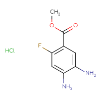 Chemical structure of methyl 4,5-diamino-2-fluorobenzoate hydrochloride - CSSB14849113106