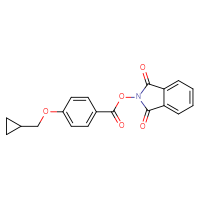 Chemical structure of 1,3-dioxo-2,3-dihydro-1H-isoindol-2-yl 4-(cyclopropylmethoxy)benzoate - CSSB00116211507
