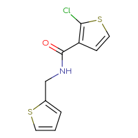 Chemical structure of 2-chloro-N-[(thiophen-2-yl)methyl]thiophene-3-carboxamide - CSSB01992535544