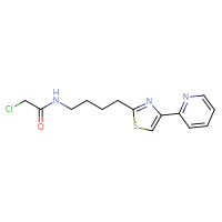 Chemical structure of 2-chloro-N-{4-[4-(pyridin-2-yl)-1,3-thiazol-2-yl]butyl}acetamide - CSSB21332081007