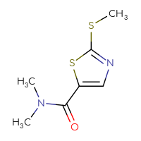 Chemical structure of N,N-dimethyl-2-(methylsulfanyl)-1,3-thiazole-5-carboxamide - CSSB02283616914