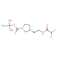 Chemical structure of tert-butyl (3S)-3-[2-(2-chloro-2-fluoroacetamido)ethyl]pyrrolidine-1-carboxylate - CSSB09892668693