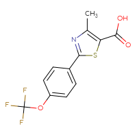 Chemical structure of 4-methyl-2-[4-(trifluoromethoxy)phenyl]-1,3-thiazole-5-carboxylic acid - CSSB00020591795