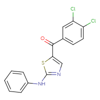 Chemical structure of 5-(3,4-dichlorobenzoyl)-N-phenyl-1,3-thiazol-2-amine - CSSB00025727971