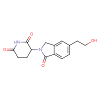 Chemical structure of 3-[5-(2-hydroxyethyl)-1-oxo-2,3-dihydro-1H-isoindol-2-yl]piperidine-2,6-dione - CSSB21509799784