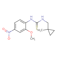 Chemical structure of 1-(2-methoxy-4-nitrophenyl)-3-[(1-methylcyclopropyl)methyl]thiourea - CSSB06985979217