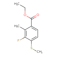 Chemical structure of ethyl 3-fluoro-2-methyl-4-(methylsulfanyl)benzoate - CSSB14921126788