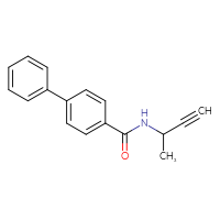 Chemical structure of N-(but-3-yn-2-yl)-[1,1'-biphenyl]-4-carboxamide - CSSB00045608203