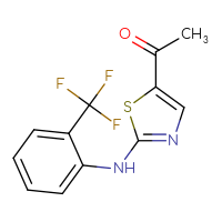 Chemical structure of 1-(2-{[2-(trifluoromethyl)phenyl]amino}-1,3-thiazol-5-yl)ethan-1-one - CSSB00016995795