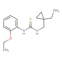 Chemical structure of 1-(2-ethoxyphenyl)-3-[(1-ethylcyclopropyl)methyl]thiourea - CSSB01586220233