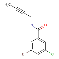 Chemical structure of 3-bromo-N-(but-2-yn-1-yl)-5-chlorobenzamide - CSSB00013105861