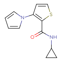 Chemical structure of N-cyclopropyl-3-(1H-pyrrol-1-yl)thiophene-2-carboxamide - CSSB00000287163