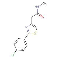 Chemical structure of 2-[2-(4-chlorophenyl)-1,3-thiazol-4-yl]-N-methylacetamide - CSSB00103396736