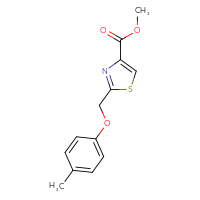 Chemical structure of methyl 2-[(4-methylphenoxy)methyl]-1,3-thiazole-4-carboxylate - CSSB02004655902