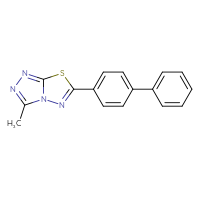 Chemical structure of 6-{[1,1'-biphenyl]-4-yl}-3-methyl-[1,2,4]triazolo[3,4-b][1,3,4]thiadiazole - CSSB00121617784