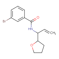 Chemical structure of 3-bromo-N-[1-(oxolan-2-yl)prop-2-en-1-yl]benzamide - CSSB14930100454