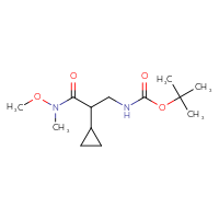 Chemical structure of tert-butyl N-{2-cyclopropyl-2-[methoxy(methyl)carbamoyl]ethyl}carbamate - CSSB14957548125