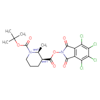Chemical structure of rac-1-tert-butyl 3-(4,5,6,7-tetrachloro-1,3-dioxo-2,3-dihydro-1H-isoindol-2-yl) (2R,3R)-2-methylpiperidine-1,3-dicarboxylate - CSSB20620685614
