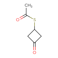 Chemical structure of 3-(acetylsulfanyl)cyclobutan-1-one - CSSB02517329399